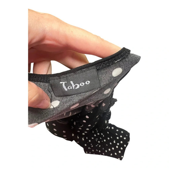 Y2K Black & White Polka Dot Halter Dress Taboo - Picture 4 of 4